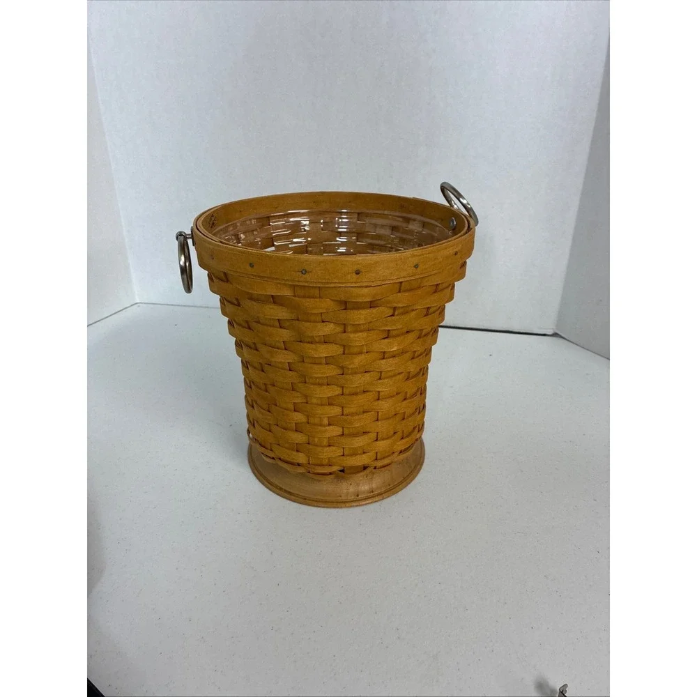 Longaberger Collectors Club Celebration Basket Signed Wood Base Ring Handles 9in